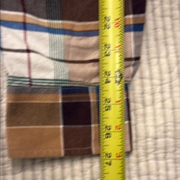 Tan and Brown Casual Button Down Shirt with Plaid Design #37 - Picture 8 of 11